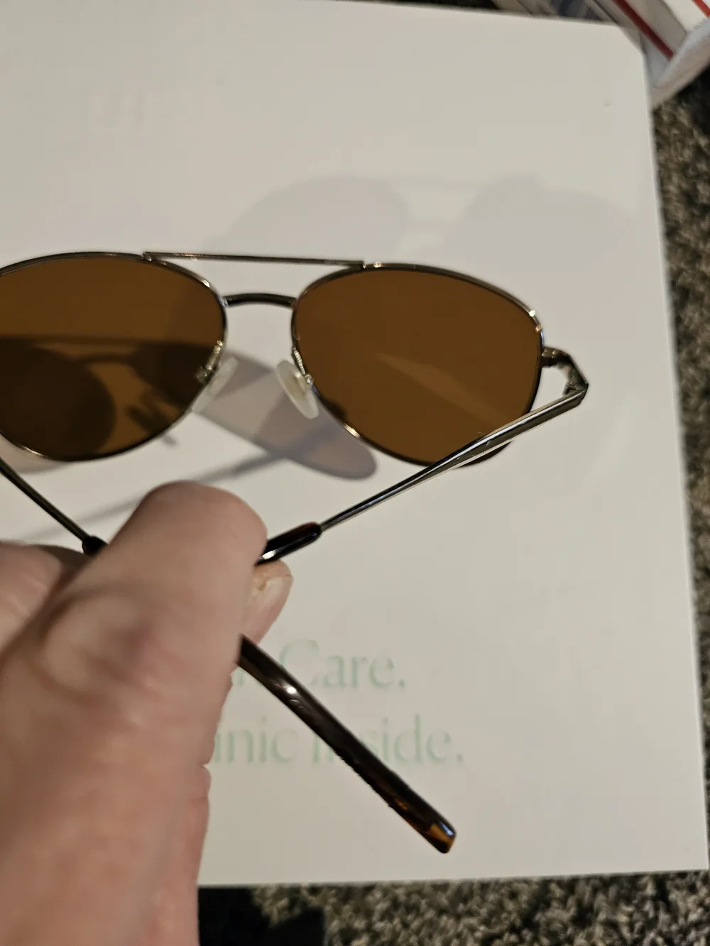 Men's Aviator Sunglasses - Brown Lenses, Silver Frame